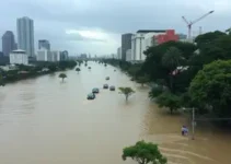 solo encharcado e nível alto dos rios